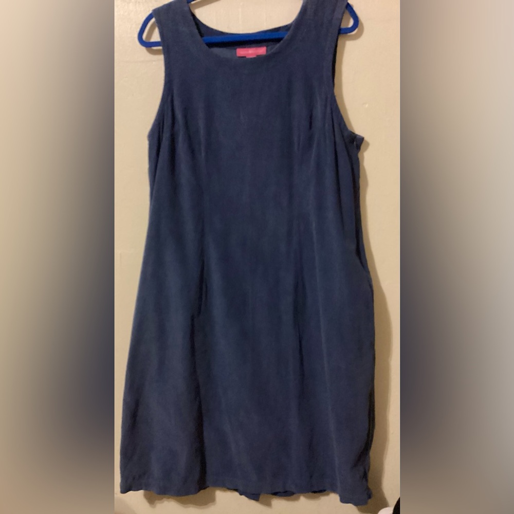 Woman Within Navy Corduroy Jumper 14/16 dress - Picture 3 of 7